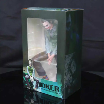 24cm Joker Heath Ledger Action Figure - Green Suit with Mask, Car Doll & Desktop Decoration Model Toy Gift