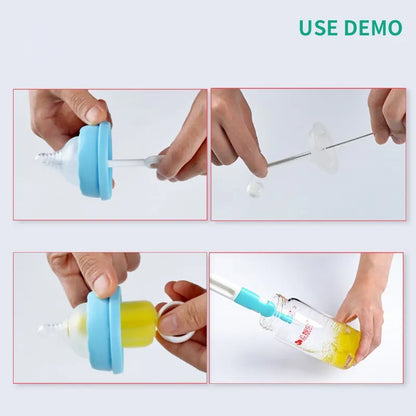 6PCS Bottle Cleaning Brush Set – 360° Rotating Nipple Brush Kit, No Dead Corner Cleaning Tools for Bottles & Cups