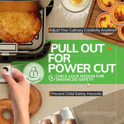 MIUI 5L Air Fryer - Electric Hot Fryer Oven Oilless Cooker with Touch Control, Nonstick Basket, and Visible Window - Family Size