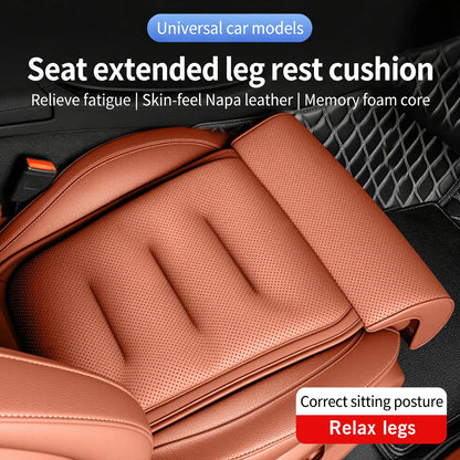 Universal Car Seat Cushion with Leg Support - Breathable Thick Padded Comfort Mat