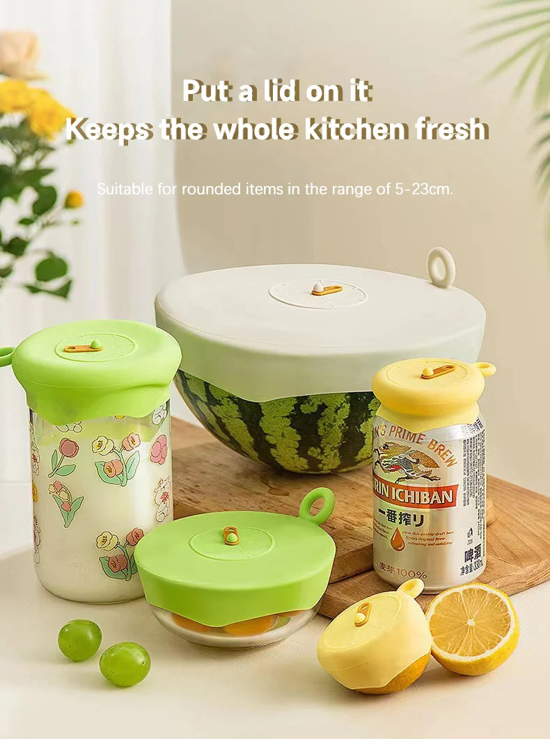 Reusable Silicone Stretch Lids – Self-Sealing Universal Covers for Bowls, Pots & Pans