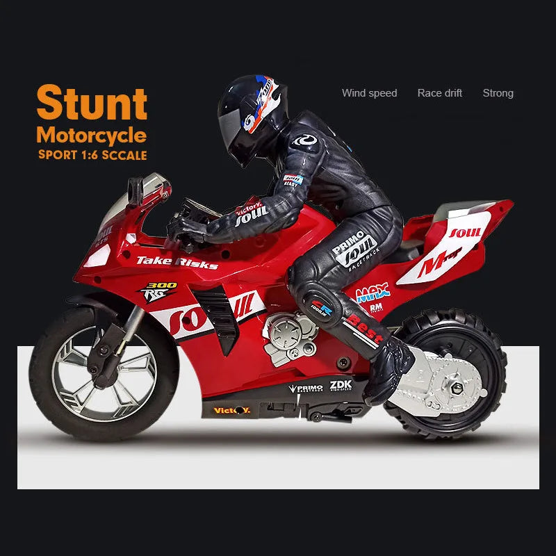 1/6 Scale RC Electric Racing Motorcycle – High-Speed 4CH Remote Control Drift Car Toy for Boys