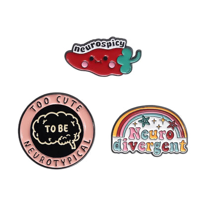 Neurospicy Chili Enamel Pin - Funny Neurodivergent Autism ADHD Dyslexia Awareness Brooch Badge Jewelry Accessory