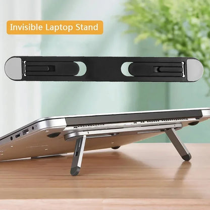 Universal Laptop Riser Stand - Invisible Cooling Pad Bracket for MacBook Pro, Air, Lenovo, Samsung, & Notebooks