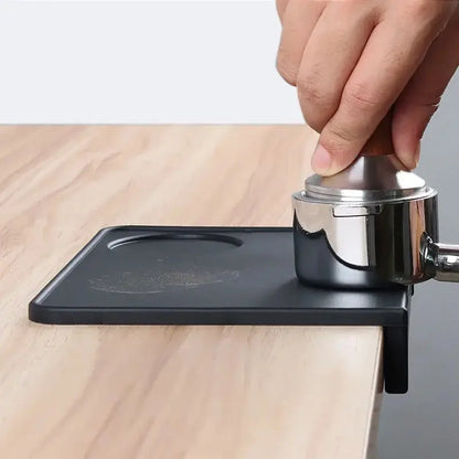 Anti-Skid Coffee Tamper Mat – Food-Grade Silicone Pad, Thickened Black Espresso Tamping Mat for Office, Bar & Café
