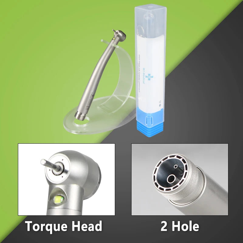 Dental LED High-Speed Handpiece — E-Generator Air Turbine with Push Button, Triple Water Spray & Dentist Tips Model B2 M4