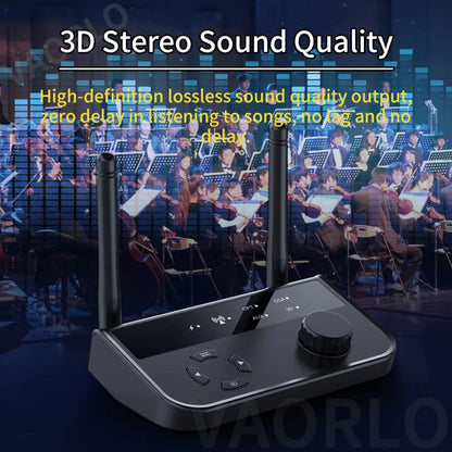 Bluetooth 5.3 3D Stereo Audio Receiver | Optical, Coaxial, 3.5mm AUX Output Wireless Adapter for Car Speakers