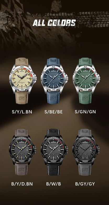 NAVIFORCE Men's Quartz Watch — Fashion Leather Strap Sport Waterproof Wristwatch with Calendar