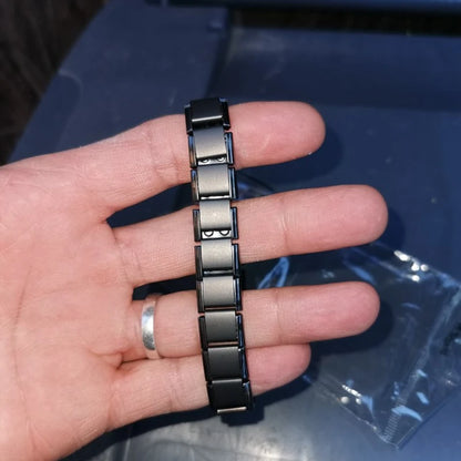 New Stainless Steel Black Germanium Magnetic Chain Bracelet – Health Care Energy Jewelry for Men & Women, Snoring Relief Bracelet