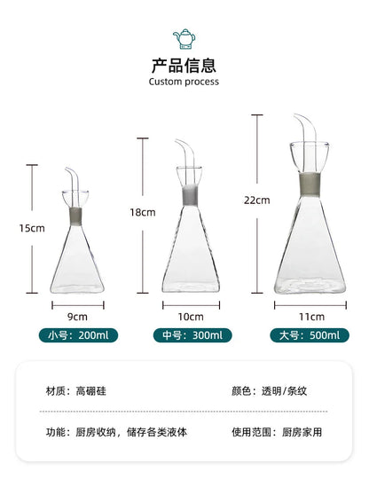 High Borosilicate Glass Oil & Vinegar Pot – Leak-Proof Kitchen Seasoning Bottle