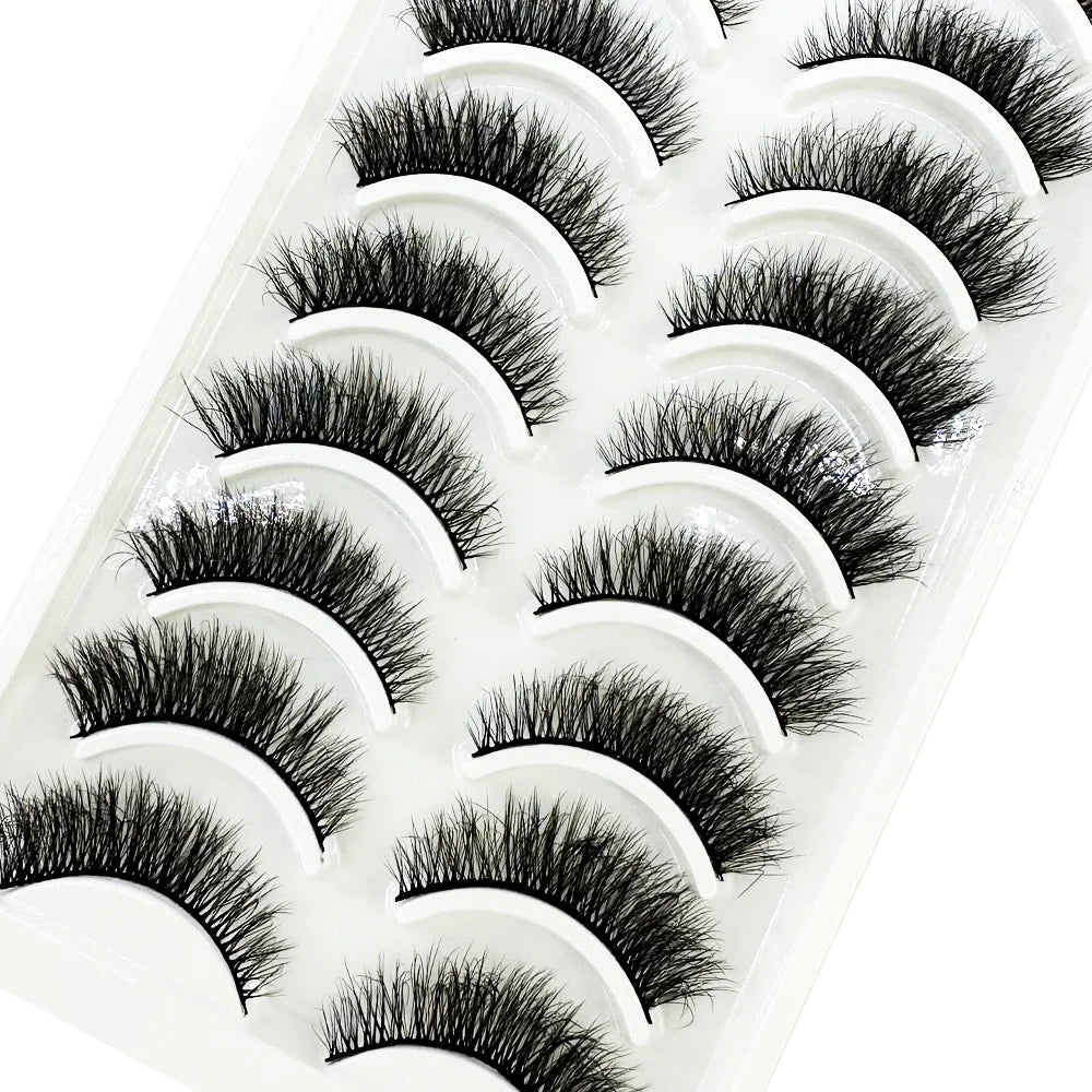 5/10 Pairs 3D Mink False Eyelashes – Wispy Handcrafted Full Strip Short Natural Lashes for Makeup