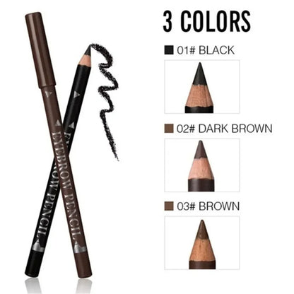 12-Pcs Waterproof Eyebrow Pencil Set – Precise Long-Lasting Brow Definer in Black, Blonde & Brown Makeup