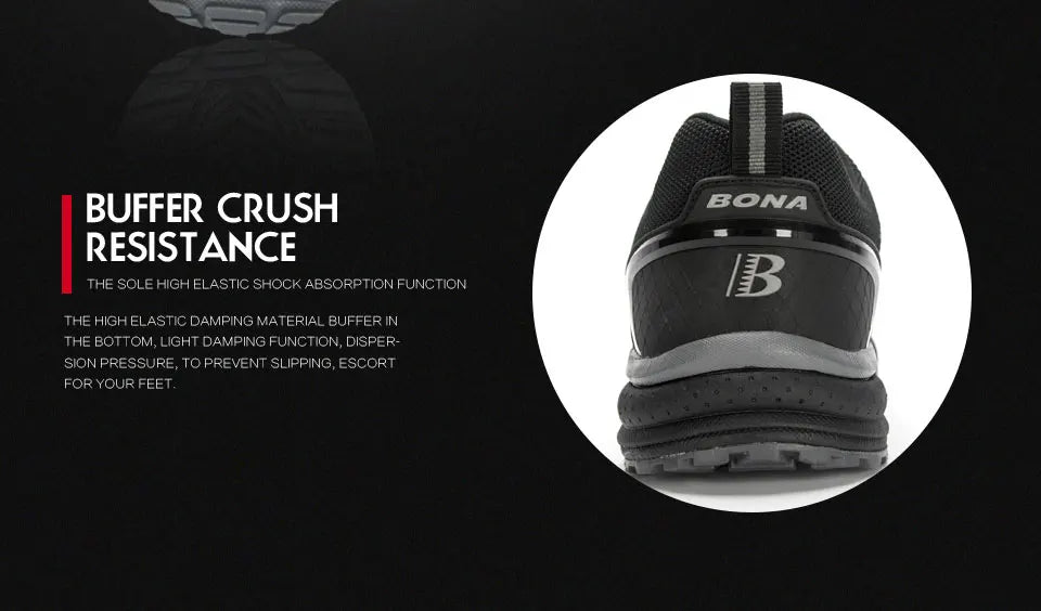 BONA Men's Outdoor Walking Sneakers — Lace-Up Athletic & Running Shoes, Comfortable Popular Style