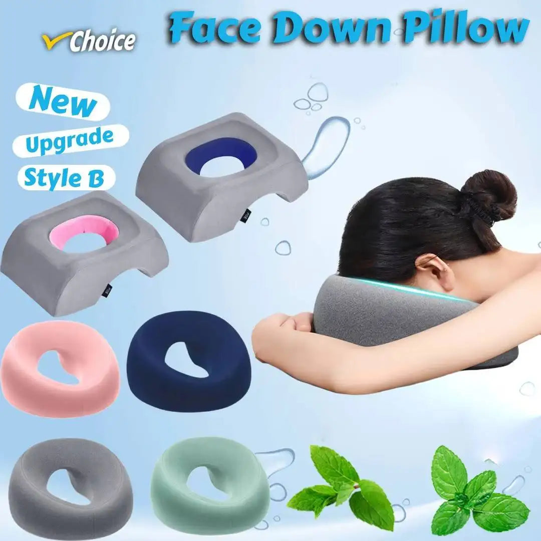 Face Down Pillow – Memory Foam Prone Pillow for Comfortable Rest, Home Massage & Beauty Salon Headrest