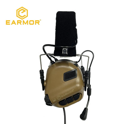 EARMOR M32 MOD4 Shooting Earmuffs – Tactical Noise Reduction Headset with Helmet ARC Rail & Kenwood PTT Adapter