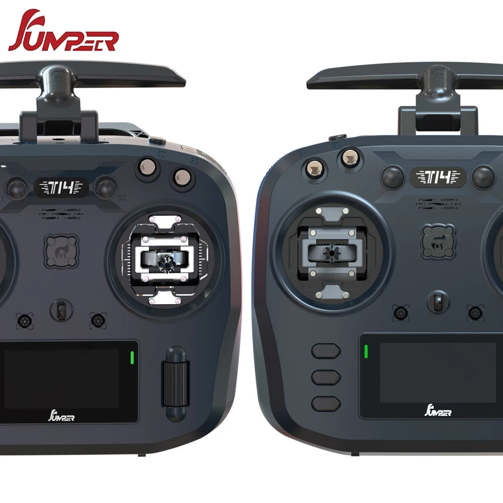 Jumper T14 ELRS Remote Control – 2.4GHz/915MHz, 1W, CNC Hall Sensor Gimbals, OLED Display for FPV Drone