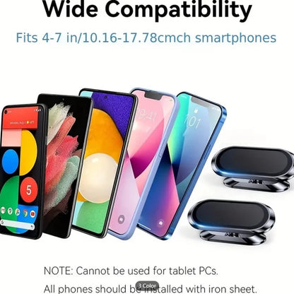 Magnetic Car Phone Holder - 360° Rotatable Mini Strip Shape Stand with Strong Metal Magnet for iPhone 14 & Huawei GPS Mount