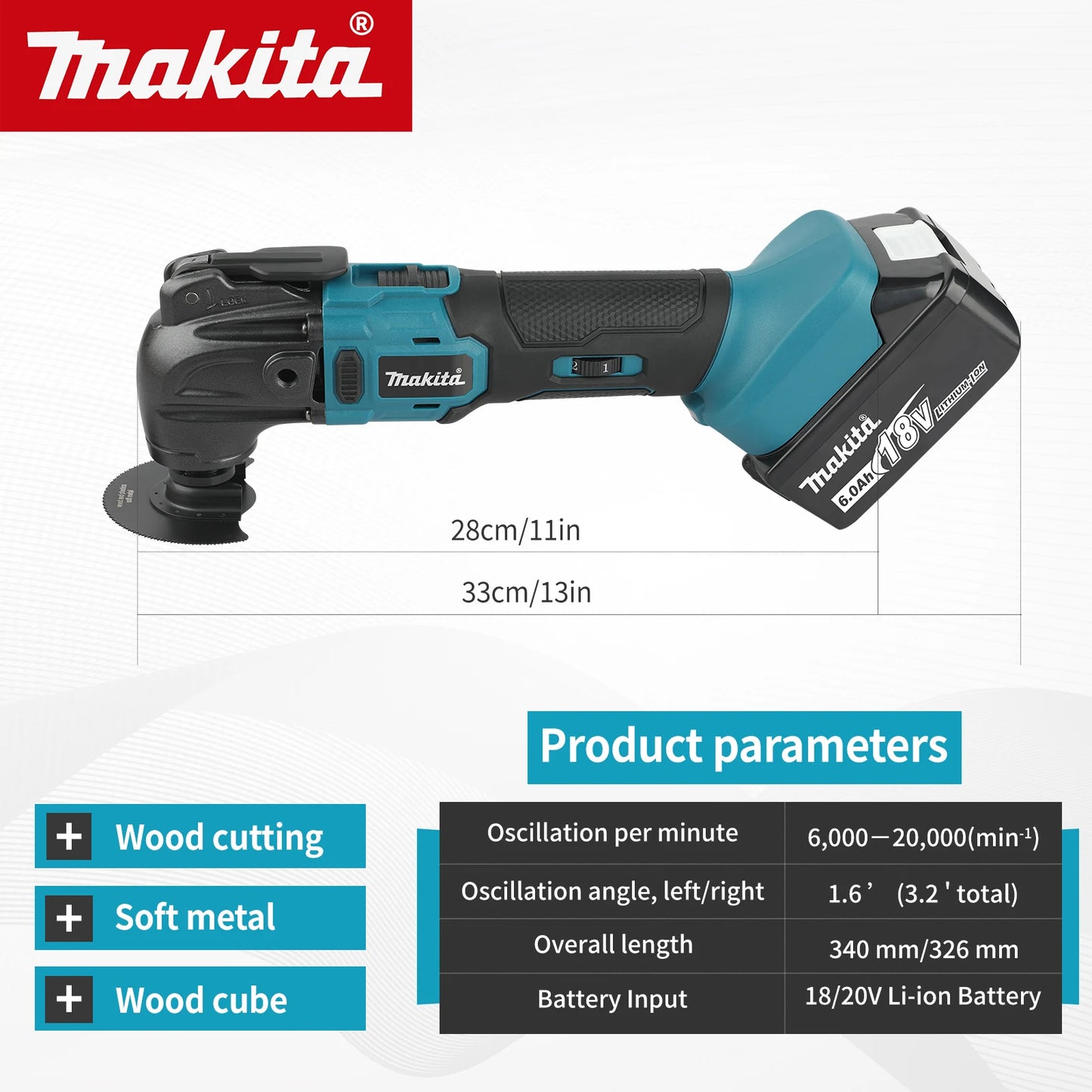Makita 18V Brushless Quick-Release Oscillating Multi-Function Tool – Electric Trimmer Renovator