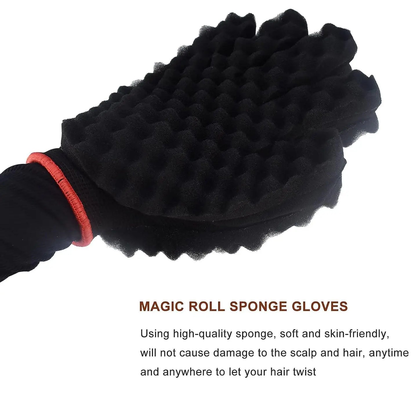 Men's Barber Hair Braider Set – Twist Sponge Gloves & Fork Comb for African Hair Styling & Salon Tools