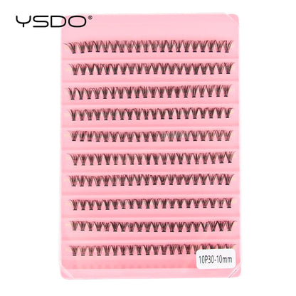 YSDO Premade Volume Fans Eyelash Extensions – 10/14 Rows Natural Mink Individual Cluster Lashes for Makeup