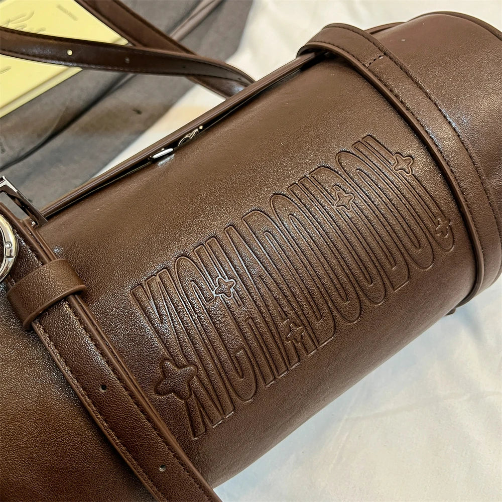 2024 Multifunctional Cylinder Shoulder Bag for Women – Luxury Crossbody Handbag with Pendant