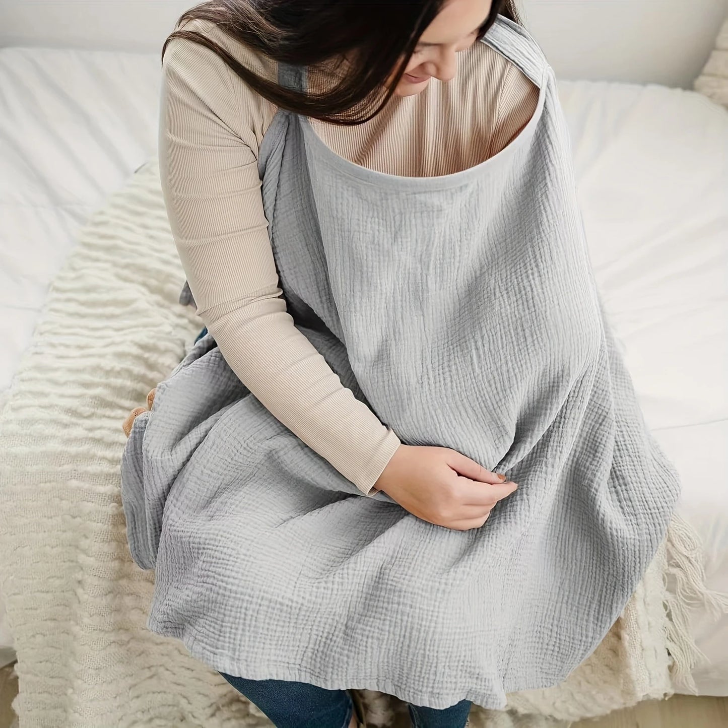 Nursing Cover Cloth - Breathable Outdoor Breastfeeding Shawl Anti-Exposure Gauze Feeding Cover-Up Scarf for Mothers