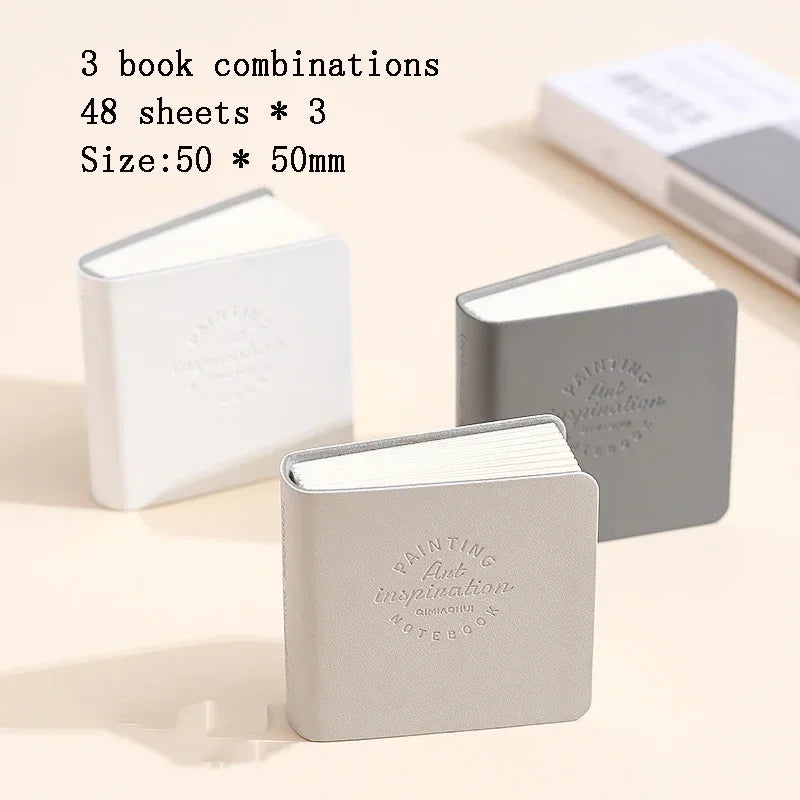 3Pcs Mini Square Watercolor Sketchbook Set – Thick Paper Drawing & Painting Books for Art & Relaxation