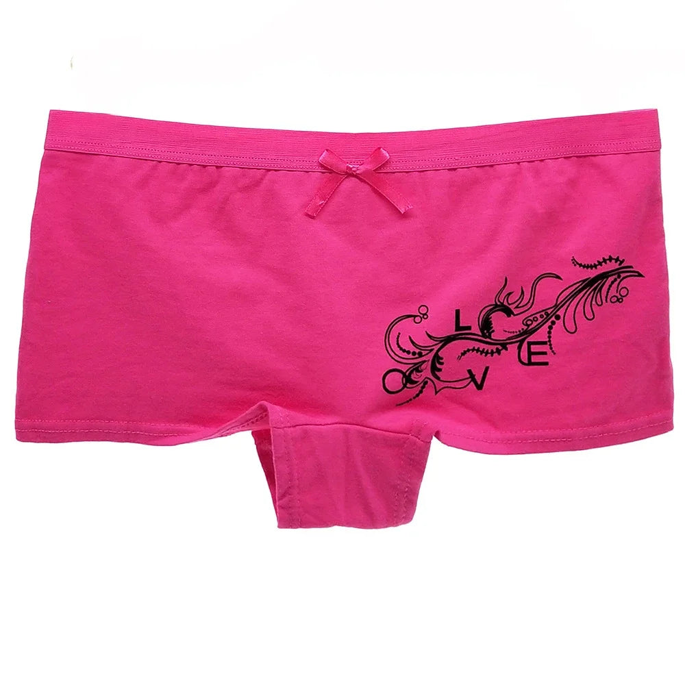 Women’s Cotton Boyshort Underwear - Floral Boxer Style Panties 6 Pack for Ladies & Girls