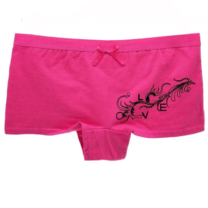 Women’s Cotton Boyshort Underwear - Floral Boxer Style Panties 6 Pack for Ladies & Girls