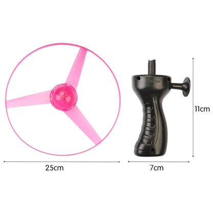 Kids LED Luminous Flying Disc Toy – Pull-String Spinning UFO Propeller Outdoor Game Toy Gift for Fun Sports Play