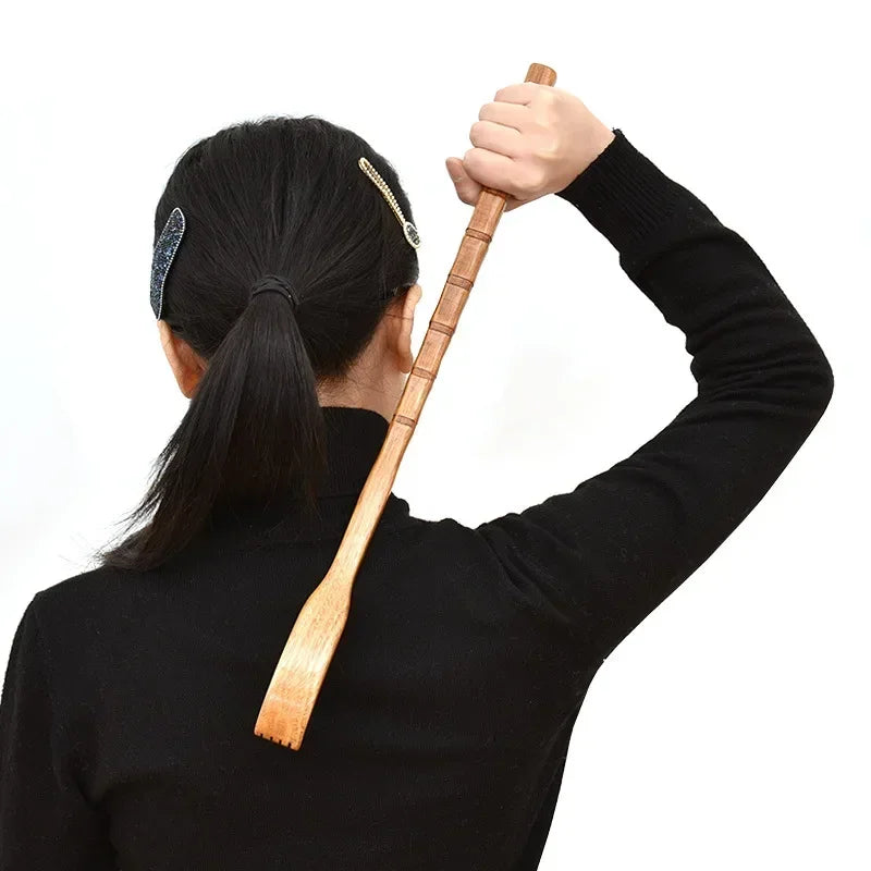 Long Handle Wooden Back Scratcher Massager - Body Massage Rake for Household Health and Relaxation
