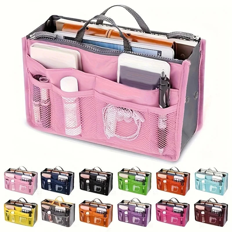 Multifunctional Bi-Fold Storage Bag - Large Capacity Double Zipper Makeup & Toiletry Organizer