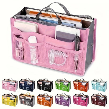 Multifunctional Bi-Fold Storage Bag - Large Capacity Double Zipper Makeup & Toiletry Organizer