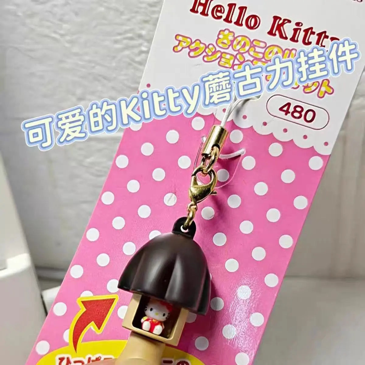 Hello Kitty Mushroom Keychain - JP Style Hidden Figure Pendant for Backpack & Cute Bag Decoration