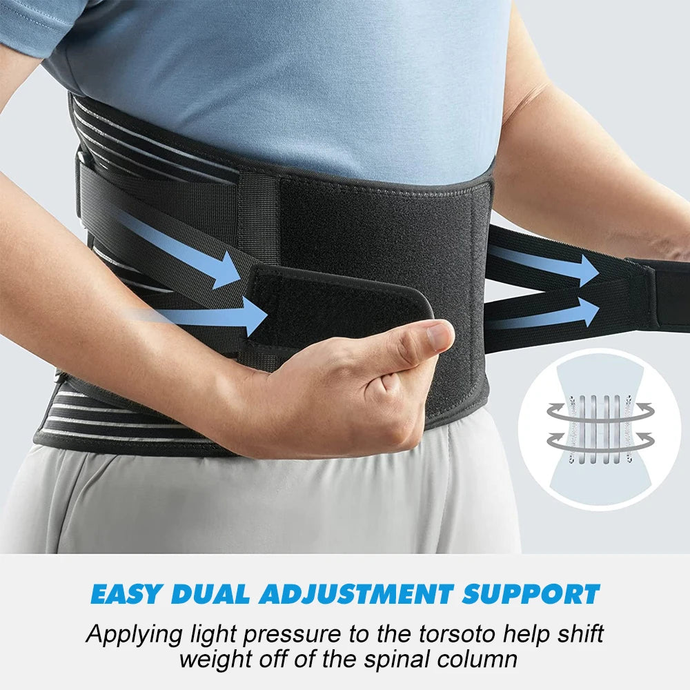 Double Pull Lumbar Support Belt — Orthopedic Waist Corset for Men & Women | Spine Decompression, Back Pain Relief & Waist Trainer Brace