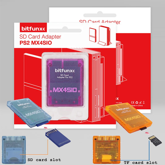 MX4SIO PS2 Memory Card Adapter - SIO2SD TF/SD Card Reader for PlayStation 2 Game Console Storage