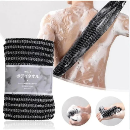 Japanese Nylon Rubbing Washcloth – Exfoliating Back Scrub Shower Sponge Bath Towel