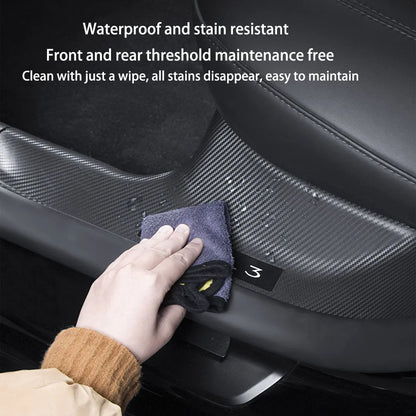 2/4/8Pcs Door Sill Protectors for Tesla Model 3 Highland 2024 – ABS Front & Rear Threshold Anti-Kick Guard Waterproof Strips