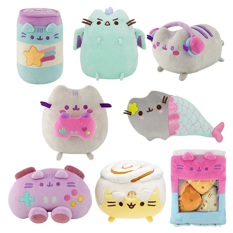 Pusheen Cat Figure and Charm - Cute Desk Accessories, Fluffy Cushion Decor, and Birthday Gifts for Pusheen Fans