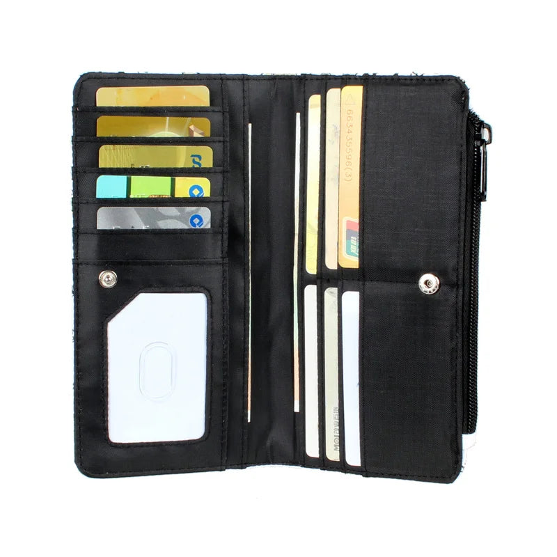 Cute Cartoon Print Long Wallet for Women – PU Leather Coin Purse, Stylish Card Holder & Organizer