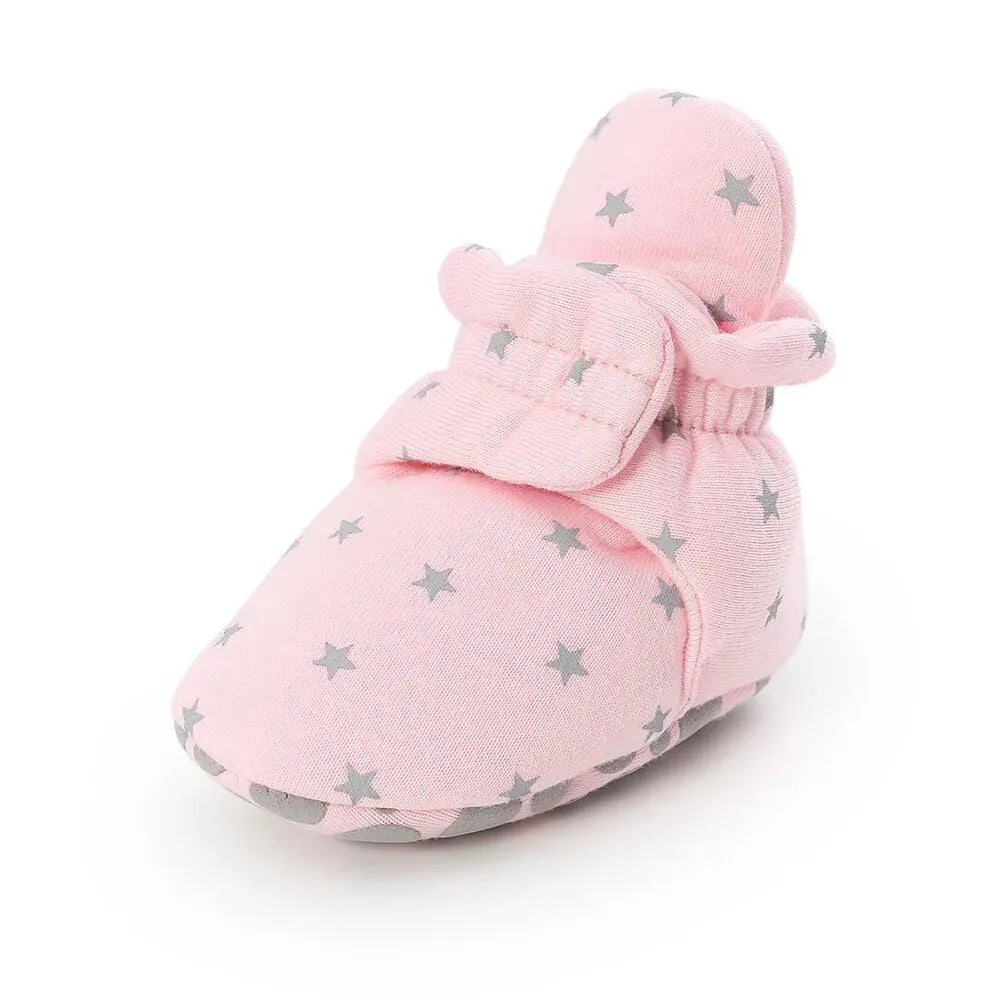Meckior Baby Socks Shoes – Star Toddler First Walkers Booties, Soft Cotton Anti-Slip Shoes for Boys and Girls
