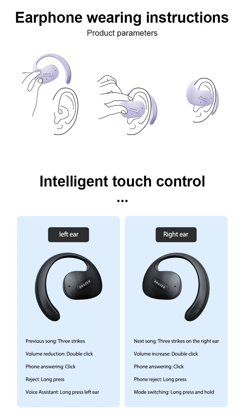 MINISO X15Pro AI Translator Earbuds — Bluetooth Wireless Sports Headphones, Waterproof HD Call Earphones with Mic