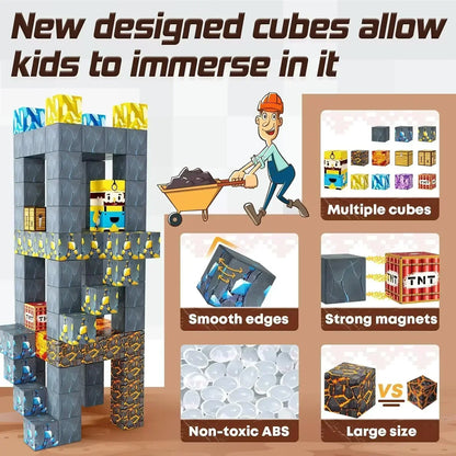 Magnetic Building Blocks Cube Set – STEM DIY Toy for Kids 3+, Boys & Girls, Sensory Model Gift