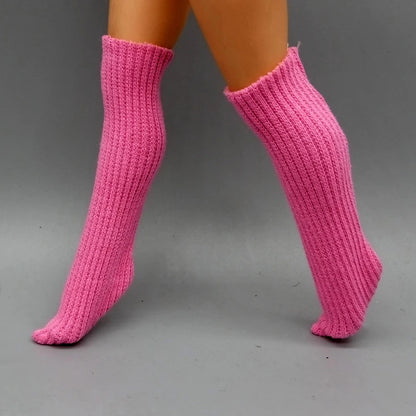 25CM Winter Doll Fishnet Stockings – Rainbow Striped Socks for Dolls, Girls’ Christmas Gift
