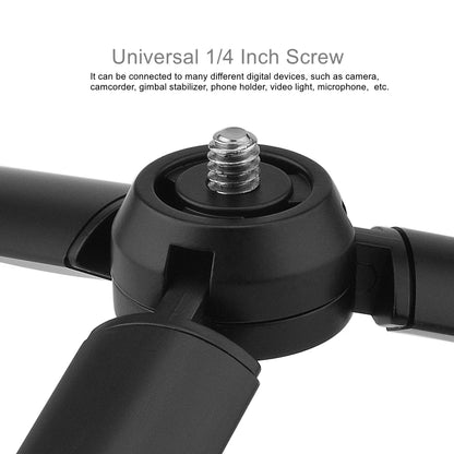 Metal Mini Tripod Stand for DJI, Zhiyun, Feiyu Gimbals & DSLR Cameras, Monopod with 1/4" Screw, Tabletop Handheld Stabilizer