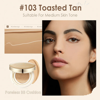 FOCALLURE Air Cushion BB Cream – Poreless, Waterproof, Long-Lasting Matte Foundation & Brightening Concealer with Puff