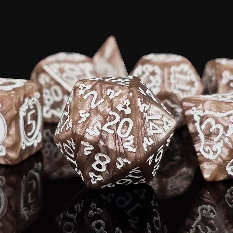 DND 7-Piece Dragon Pattern Polyhedral Dice Set – Role-Playing D&D TRPG Board Game Accessories