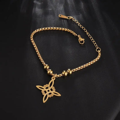Witchcraft Witch Knot Necklace - Irish Trinity Knot Triple Spiral Pendant, Stainless Steel Ankh Cross Pentagram Amulet Jewelry