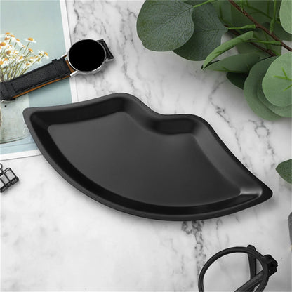Korean Style Stainless Steel Lip-Shaped Jewelry Tray - Chic Home Cosmetics and Jewelry Storage Decor