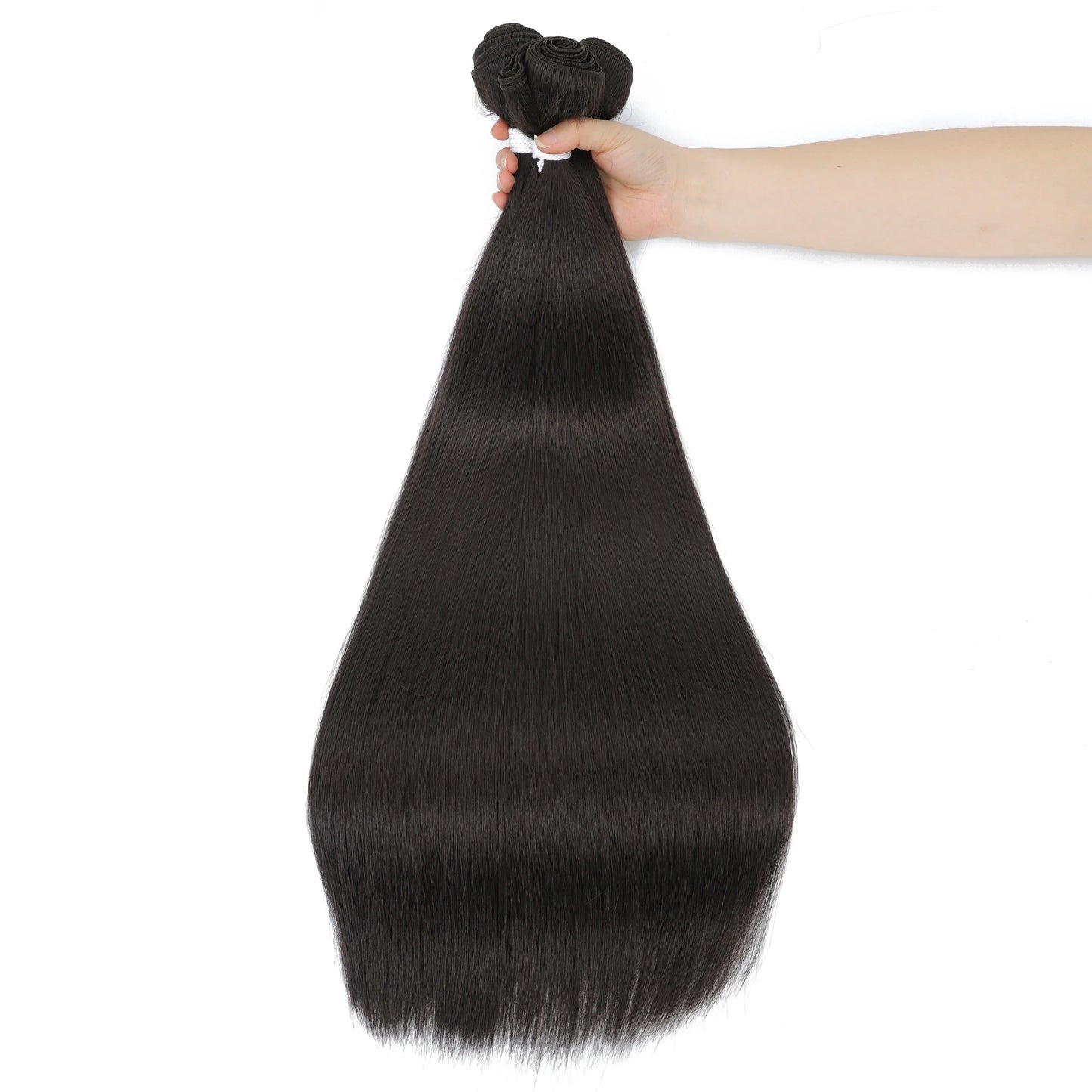 26" Ombre Straight Synthetic Hair Extensions – Smooth Weaving, Full Blue Hair Bundles from Root to End